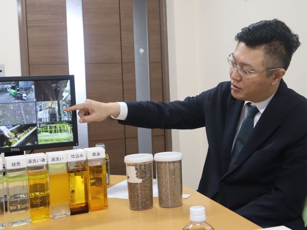 質問に答える平田産業の平田社長